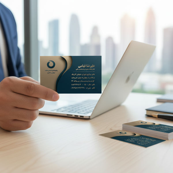 تصویر کارت ویزیت تبلیغی هوم پیج شیمی بافت