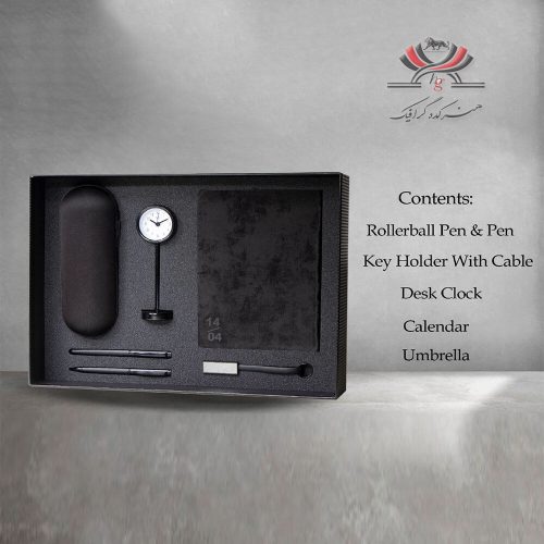 ست هدیه H-501 شامل پاوربانک، شارژر وایرلس، فلش OTG، جاکلیدی و خودکار