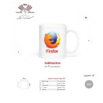ماگ سرامیکی سفید با چاپ لوگو Firefox به روش سابلیمیشن